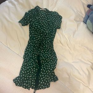 Reformation Floral Green Mini Dress